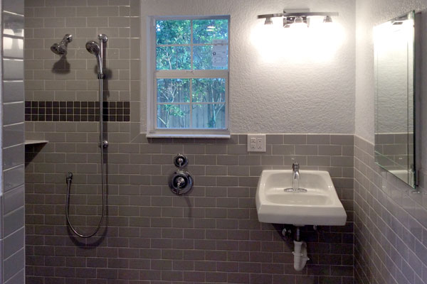 Deland's Plumber, Prestige Plumbing constructs a handicap bathroom.