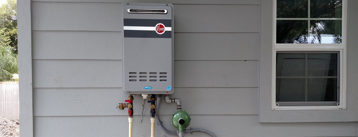 Deland Plumber installs tankless water heater